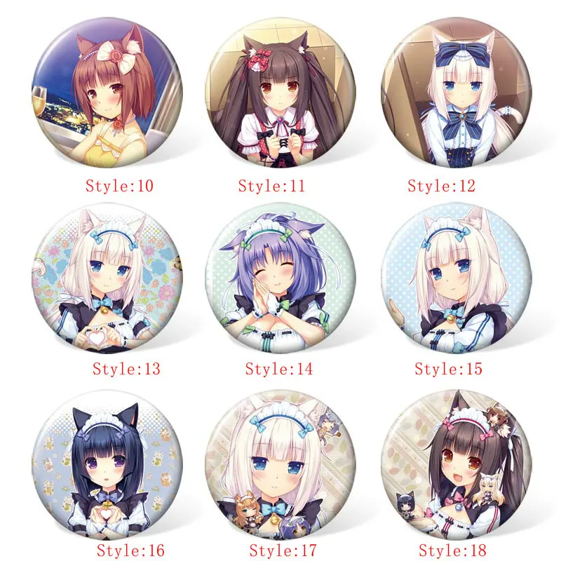 58 мм Nekopara аниме значок косплея Мультяшные Броши коллекция булавок сумки Значки
