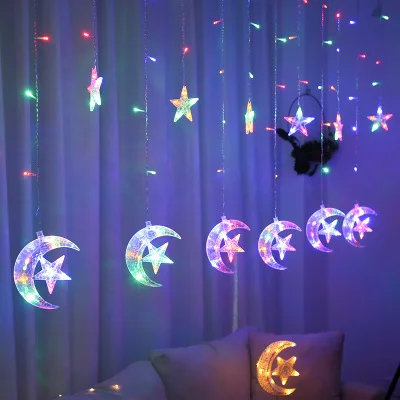 

Christmas Decorations For Home ElK Star heart moon Lights Led String Hanging Garland Christmas Tree Decor Ornaments New Year