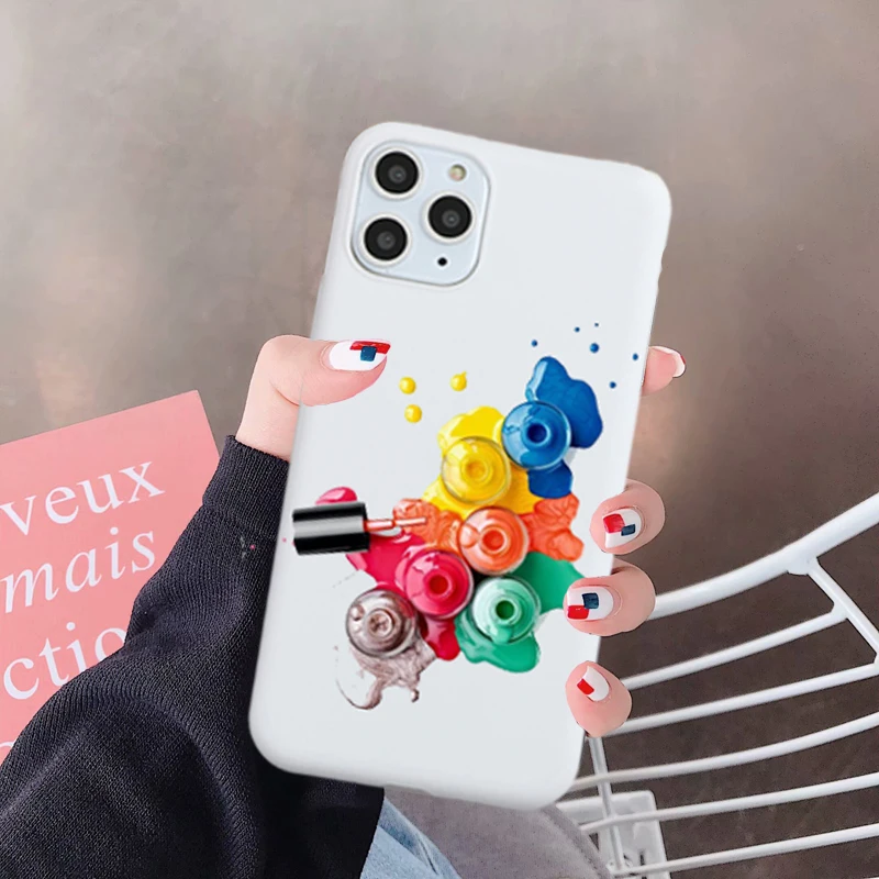 JAMULAR 3D Finger Nail Paint Color Printed Phone Case For iPhone SE 2020 7 11 Pro XS MAX XR X 8 6Plus Soft Silicone Cover Fundas | Мобильные