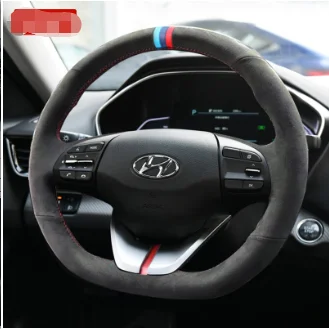 

DIY for Beijing Hyundai leading feista Yuedong Langdong Ruina ix35 Tucson 25 pictures steering wheel cover leather hand sewing