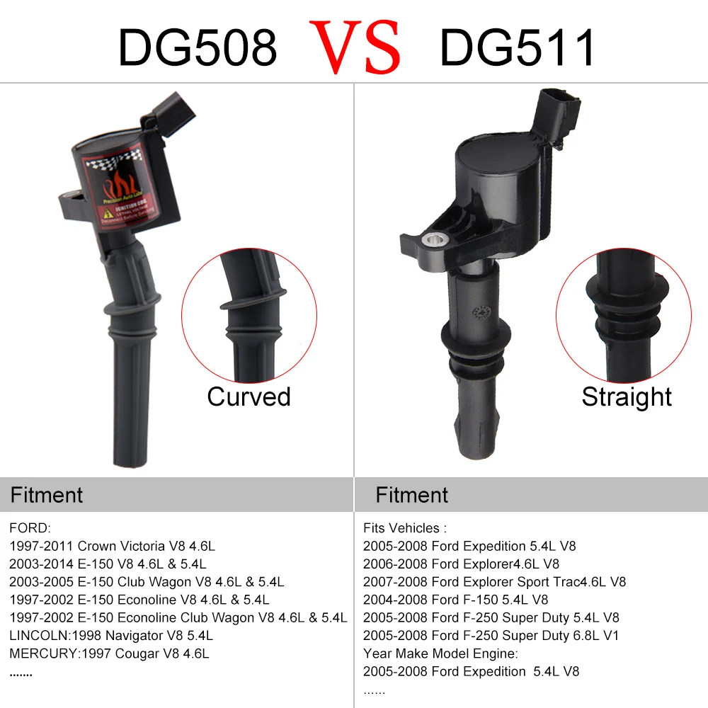 8 шт. катушки зажигания для Ford Lincoln Mercury V8 V10 4.6L 5.4L C1454 DG508 A780X12300HA C409 C469 C471 D1FZ1|coil|coil