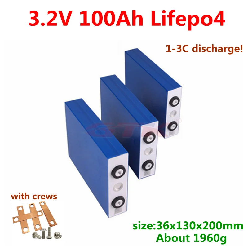 2000 циклов 3.2в 100ач Lifepo4 батарея литиевая для diy lifepo4 батарейный блок Солнечная