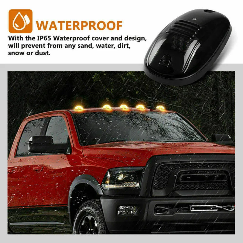 

For Ford SUV Truck Cab Roof Lights Lamp Smoked Lens 142x42x45mm 12-LED