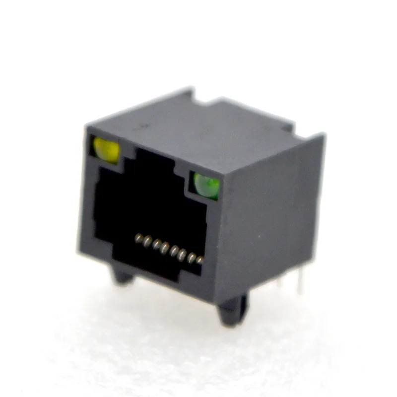 200 шт. новый сетевой разъем RJ45 56 полный пластик с лампой рот 90 градусов 8P8C