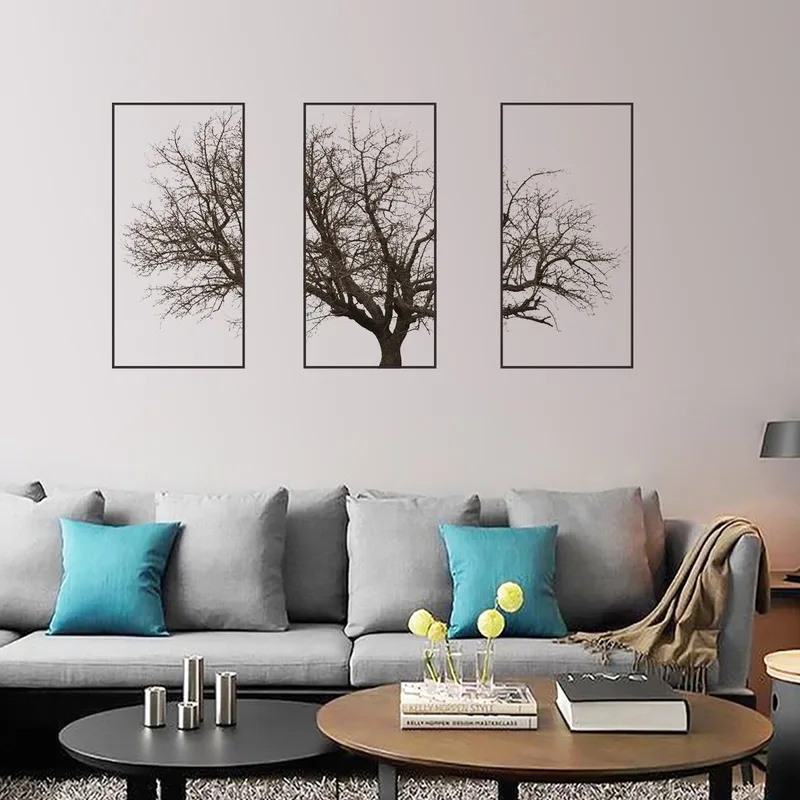 

Nordic Grey Big Tree Wall Stickers Bedroom Decor Living Room Sofa Backdrop Wall Decoration Personality Mural Art Wallpaper