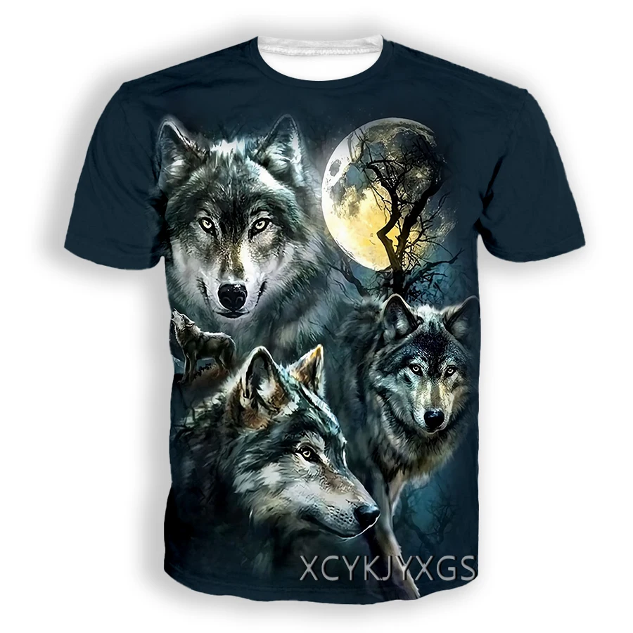 Футболка Мужская/женская с 3D принтом волка рубашка в стиле хип хоп одежда унисекс