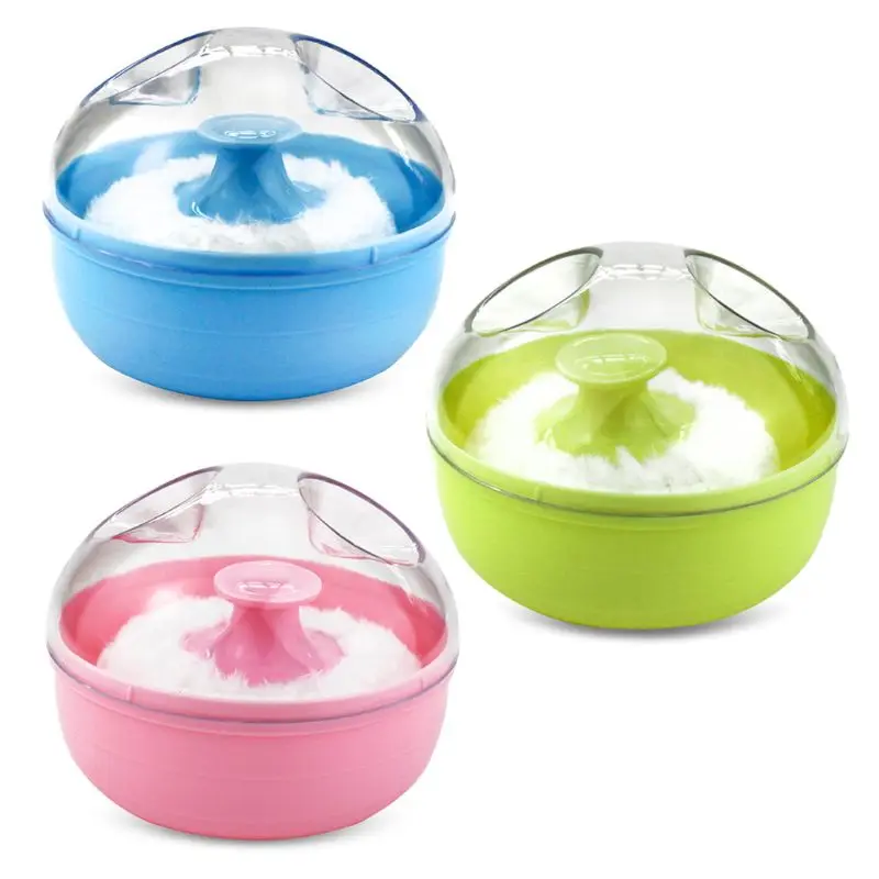 

Portable Baby Soft Body Talcum Powder Puff Sponge + Box Case Container Useful Supply
