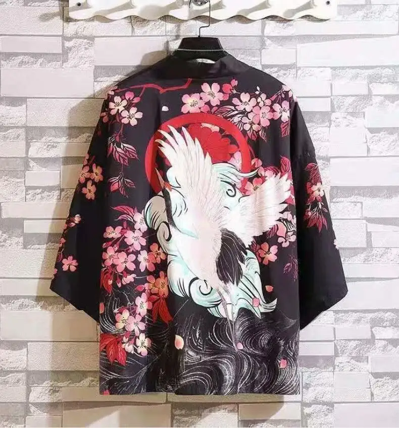 Кимоно мужское в японском стиле топ Харадзюку хаори кардиган китайском