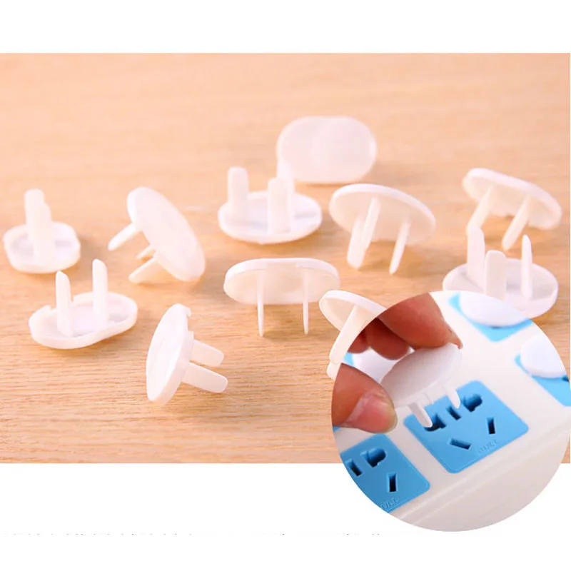50Pcs Anti Electric Shock Plugs Protector Cover Cap Power Socket Electrical Outlet Baby Children Safety Guard Three holes | Мать и
