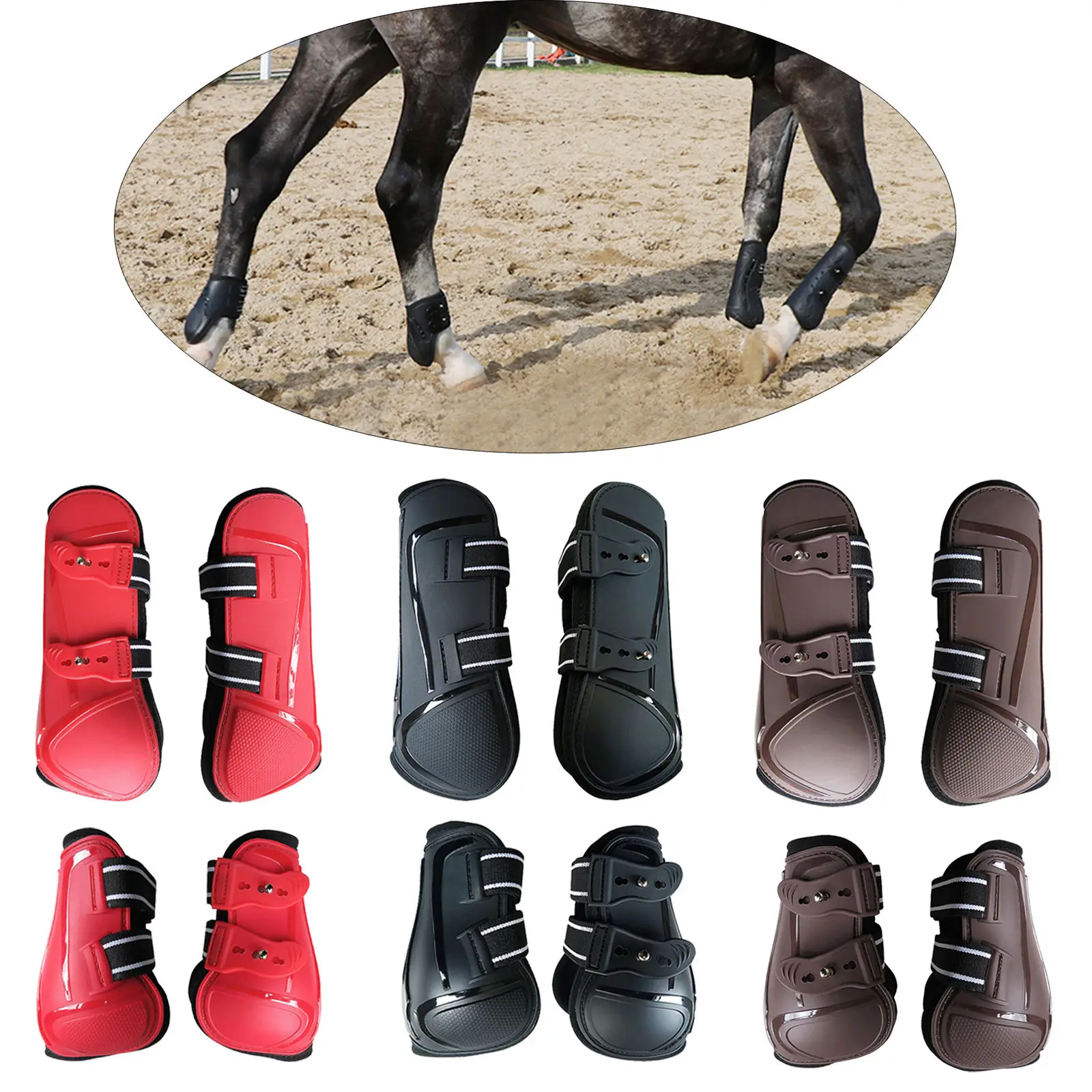 1 Pair of Front Horse Tendon Ball Boots / Legs Back Riding Jump Training Equestrian Competition Adjustable Feet | Спорт и