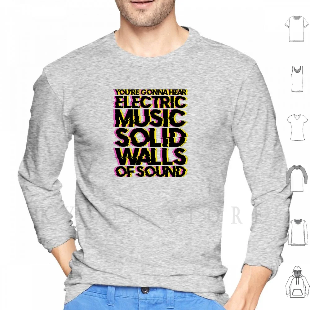 

Solid Walls Of Sound ( Light Background ) Hoodies Long Sleeve Eletric Music Solid Walls Of Sound