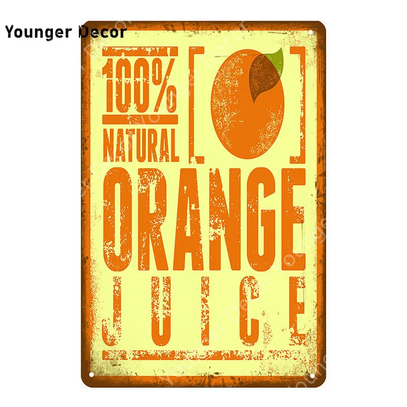 Продукты фрукты овощи металлические знаки Organge Juice винтажный постер Паб Бар