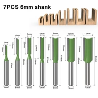 7pcs woodworking bit cutter set 6mm shank single double flute straight bit milling cutter carbide router woodwork tool %d1%84%d1%80%d0%b5%d0%b7%d0%b0
