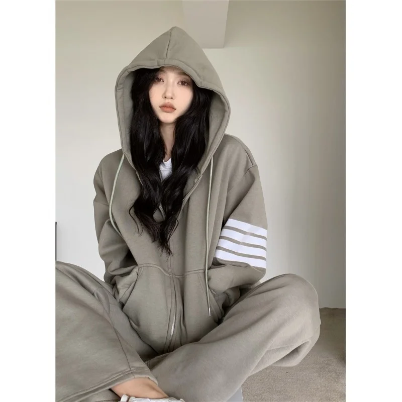 

Свитшот с капюшоном, кардиган, Женский дизайнерский Свободный Топ в Корейском стиле на весну и осень, новинка 2021