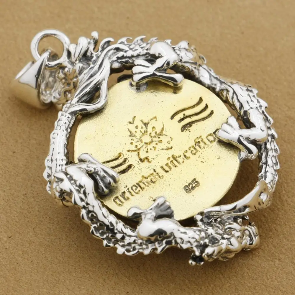 Дракон и латунь Феникс 925 пробы серебряный мужской мальчик байкер рок панк кулон