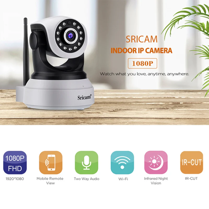 Sricam SP017 4X Zoom мини беспроводной умный дом детский монитор HD 2.0MP Wifi IP камера
