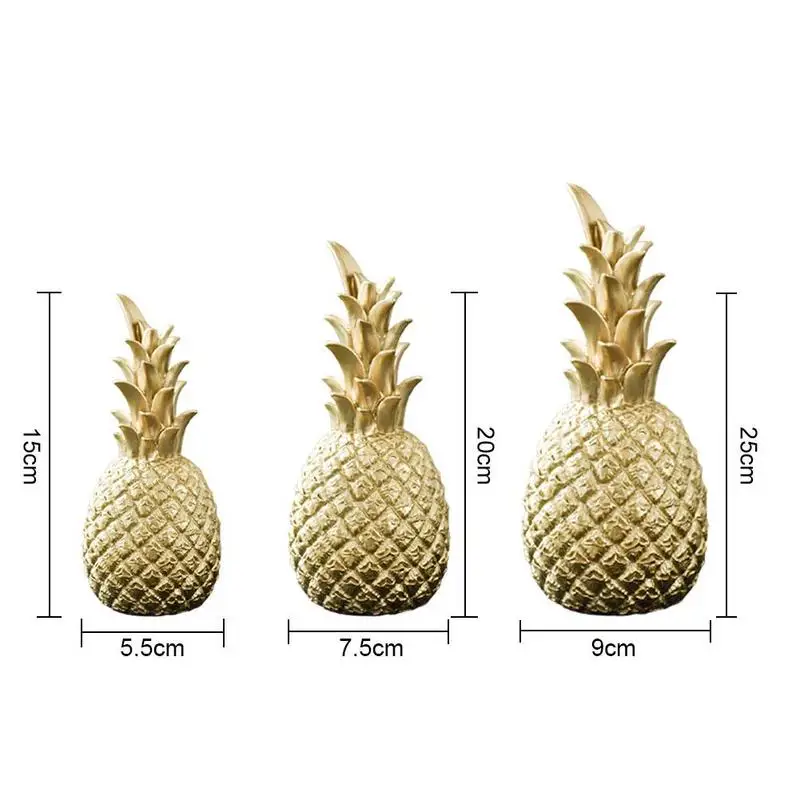 

Nordic Light Luxury Ceramic Pineapple Golden Creative Model Soft Decoration Display Props Accessories Crafts Ananas Fruit Shape