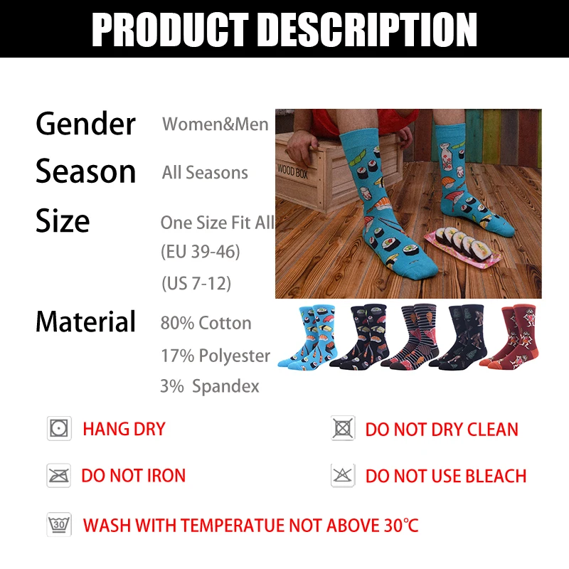 

High Quality Embroidery Men'Socks Business Dress Cotton Crew Happy Socks Gift Designer Brand Novelty Funny Cartoon Socks Men