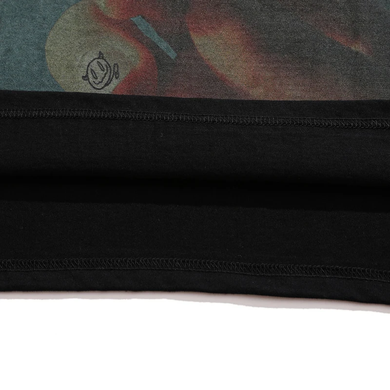 

ELKMU Fashion Streetwear Cigarette Printing T-shirt Summer Oversized Tshirt Short Sleeve Male Harajuku Tops Tees Cotton HM385