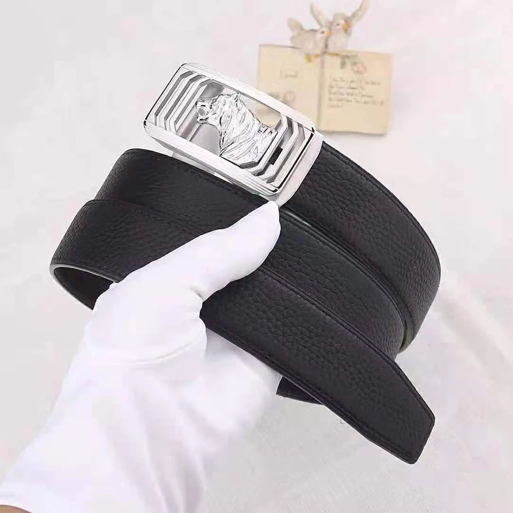 

Ремень мужской кожаный с автоматической регулировкой, 3,4 см, в подарочной коробке