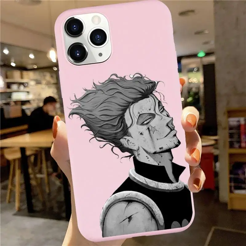 

Hisoka Anime Hunter X hunter Phone Case Pink Candy Color for iPhone 6 7 8 11 12 s mini pro X XS XR MAX Plus