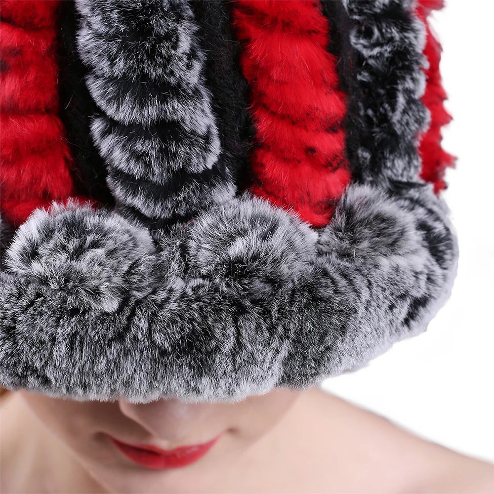 Зимние Модные вязаные шапки из натурального меха женские теплые шапочки облегающие Лыжные шапки для снега от AliExpress WW