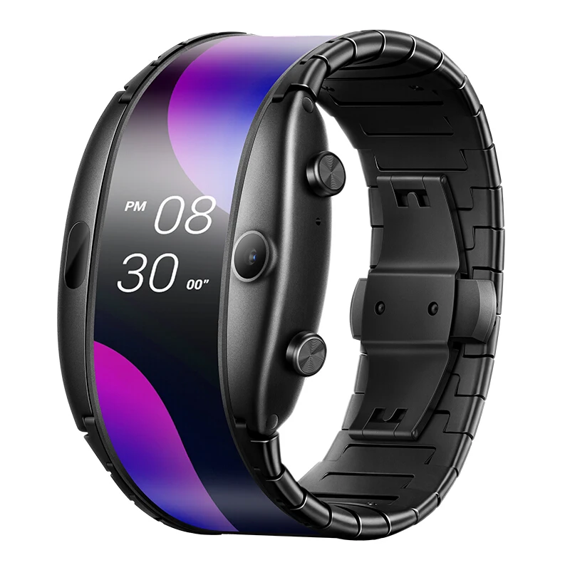 Смарт часы Nubia Alpha 4 01 дюйма Складной гибкий экран Snapdragon 8909 Вт Bluetooth|Смарт-часы| |