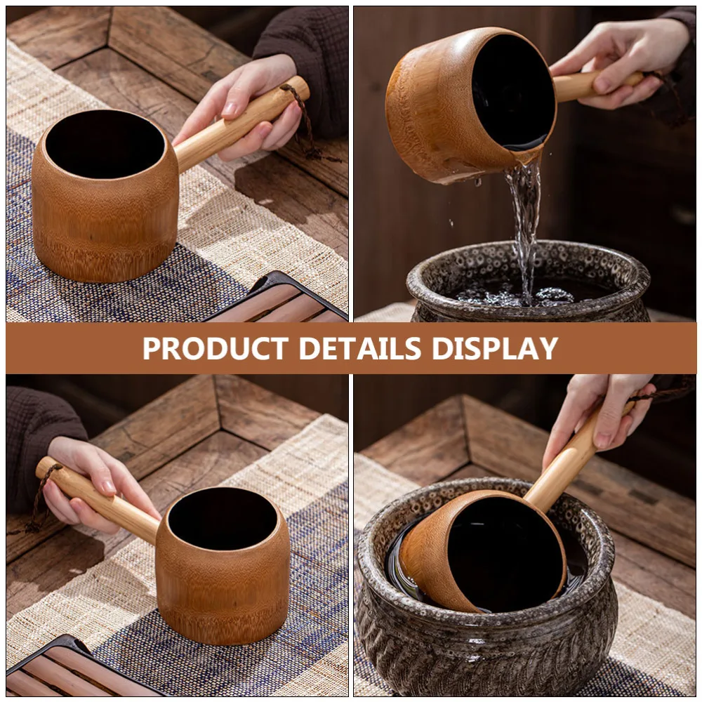 

1Pc Kitchen Wooden Spoon Useful Bamboo Handle Water Spoon Bathing Wood Spoon