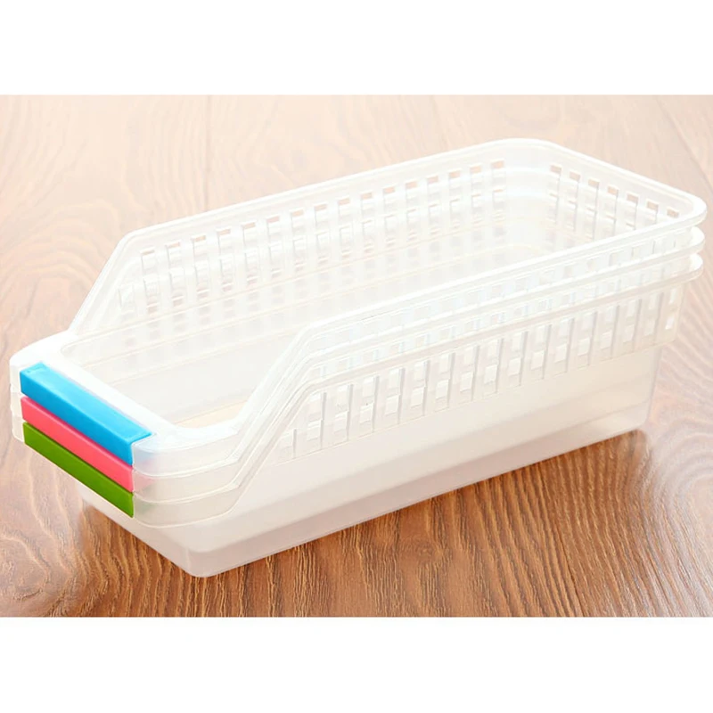 

1PC Refrigerator Food Storage Rack Useful Hollow Out Shelf Holder Drawer Organizer Saver Storage Basket For Kitchen Supplies