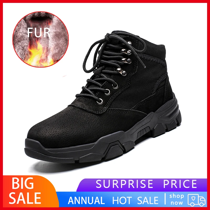 Высококачественные мужские зимние ботинки Удобная уличная прогулочная обувь