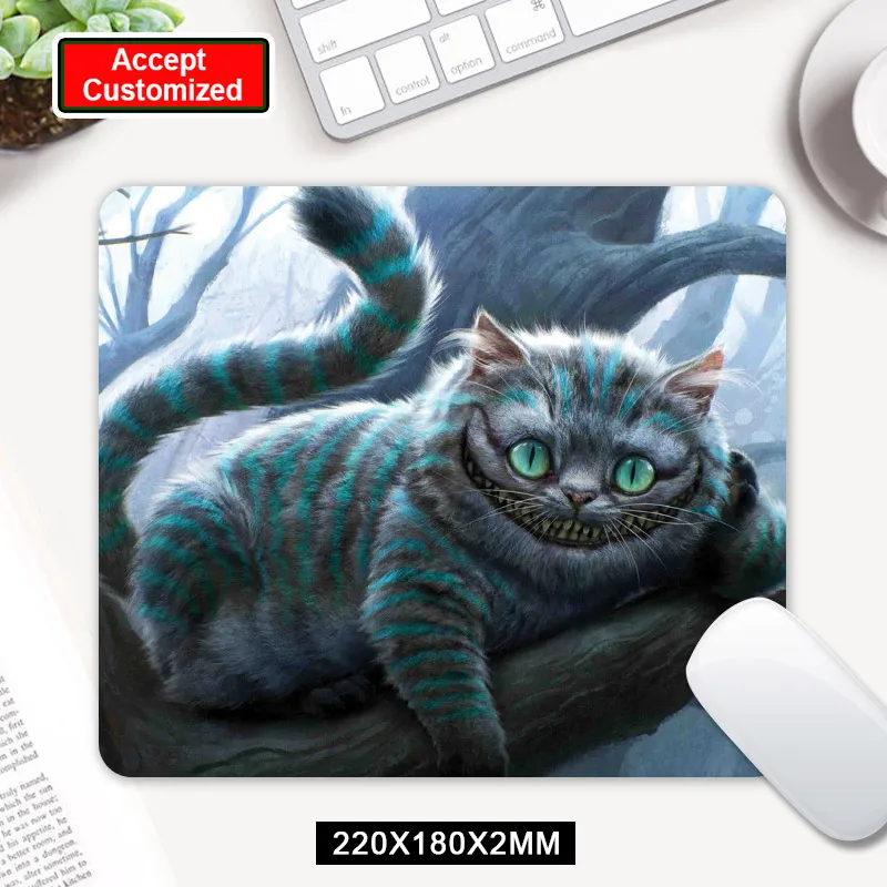 Алиса в стране чудес Чеширский кот игра под заказ игровой Прочный Коврик для мыши Компьютерная мышь подставка для ноутбука коврик для мыши - Цвет: 22x18cm