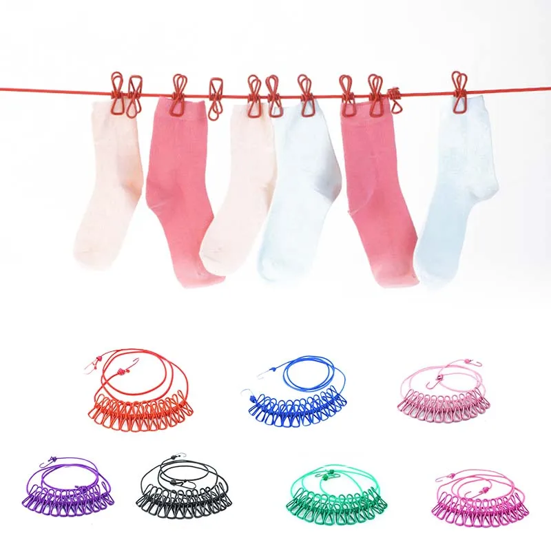 Сушилка для одежды вешалка на веревку раздвижная селфи Путешествия Портативный