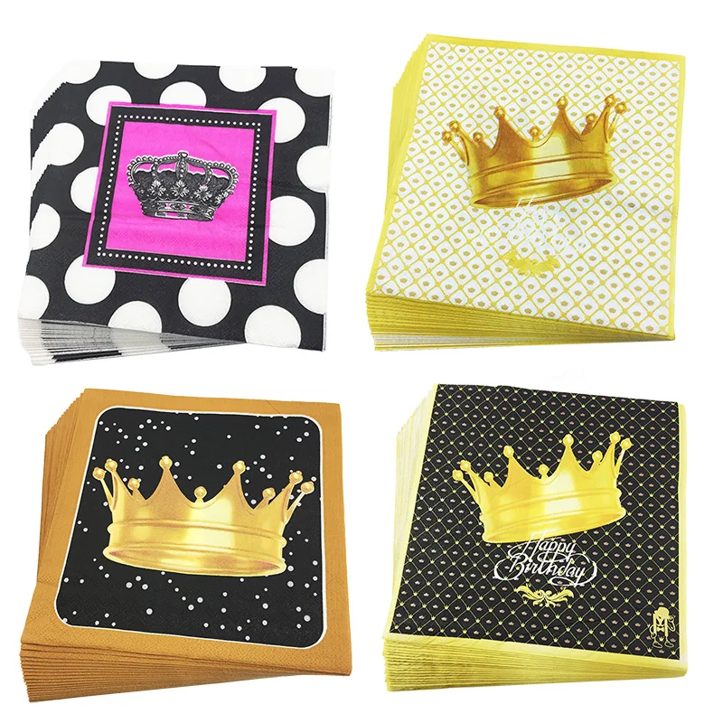 20pcs/lot New creative Pink Crown Dots Paper Napkins Cute serviette towel for Happy Birthday Wedding party Supplies&amp Decoration | Дом и сад