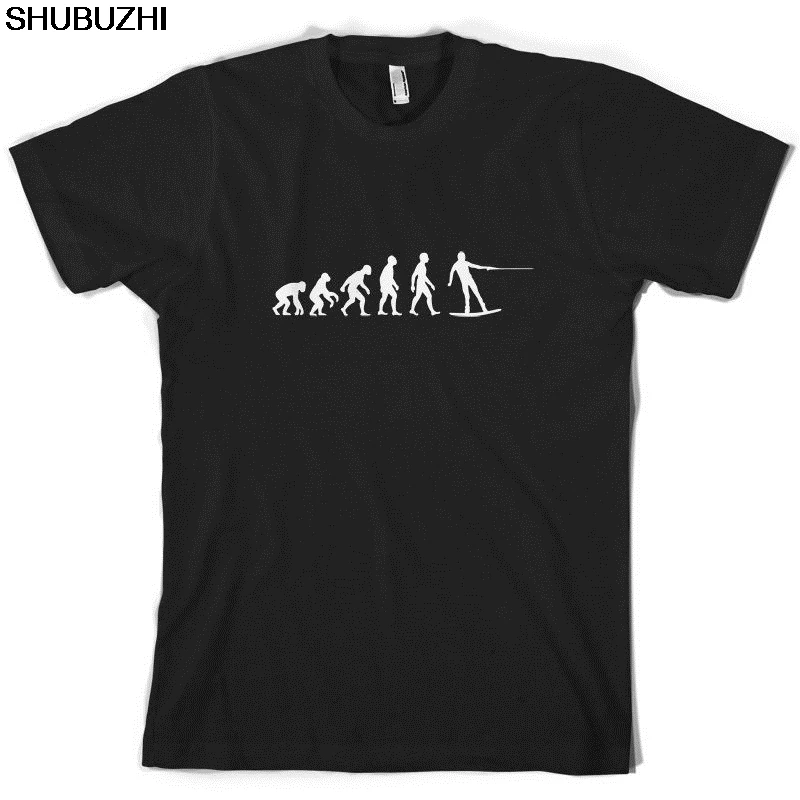 

Evolution of Man Wakeboard - Mens T-Shirt -shubuzhi- Wakeboarding - WatersportMans Unique Cotton Short Sleeves O-Neck T Shirt