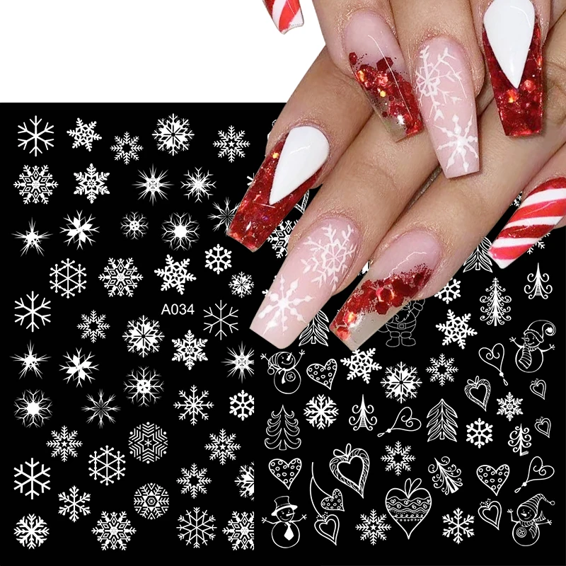 New Year Nail Art Sticker Set Colorful Luminous 3D Snowflake Elk Santa Claus 2021 Christmas Decorations | Красота и здоровье