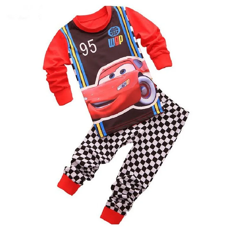 Disney Cartoon Cars Fashion Pajamas for Children Thin Section Long-sleeved Lightning McQueen Kids Children Pajama Girl Sleepwear
