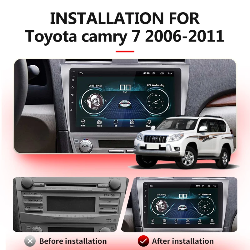 Автомагнитола на Android 10 2 Din HD мультимедийный плеер bluetooth FM-радио GPS для Toyota camry 6 2006