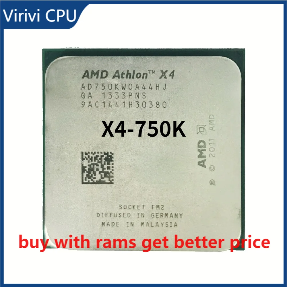 

AMD Athlon X4 750K 3.4 GHz Duad-Core CPU Processor AD750KWOA44HJ Socket FM2+