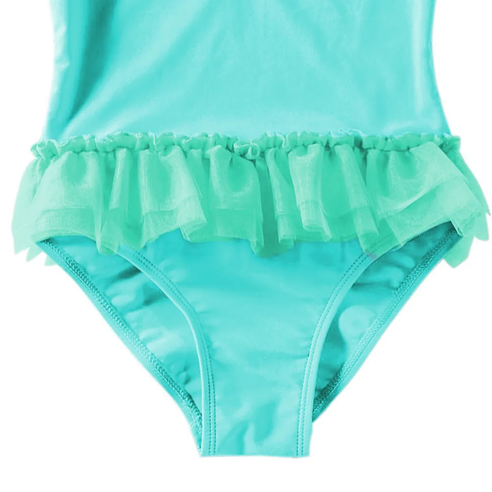 

Kid's Swimwear Girl's Suspender Pleated Girl's Solid Color Large Children's Swimsuit One-Piece Swimsuit