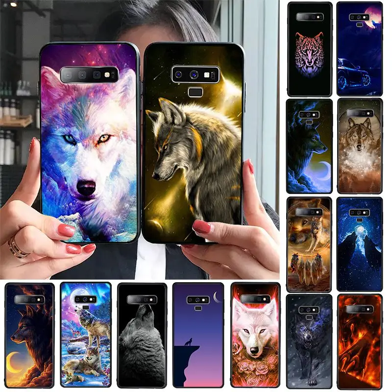 Чехол для телефона волк животное умный чехол черный мягкий samsung S9 plus S6 edge S7 S8 S10