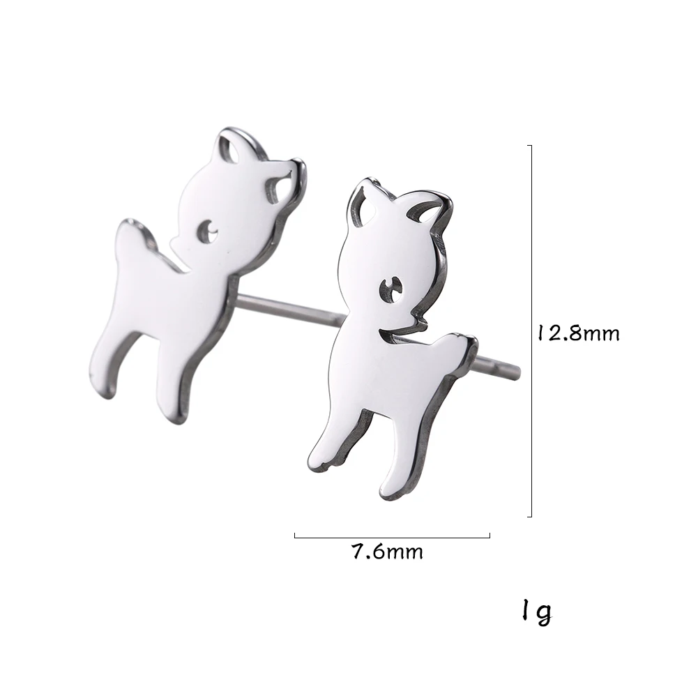 Серьги с животными из нержавеющей стали Мой Ежик в форме овечки маленькие милые