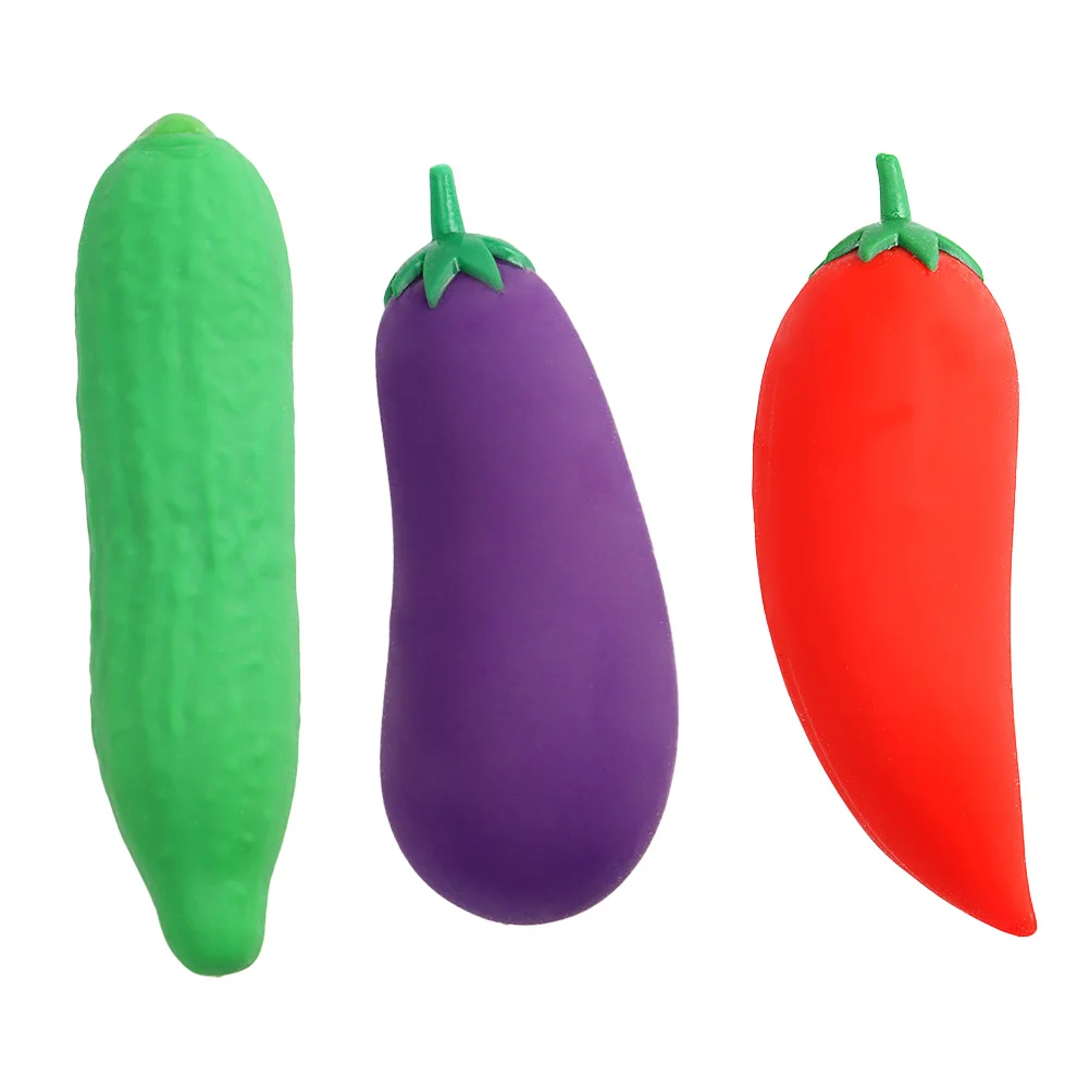 

3Pcs Simulation Food Squeezing Playthings Vegetable Shape Decompression Toys