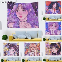 tapestry background cloth beautiful girl tapestry decor dorm bedroom tapestry wall hanging carpet