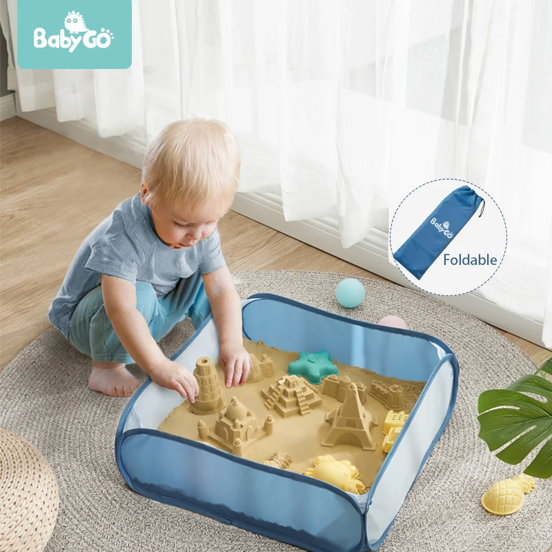 BabyGo 1 кг Крытый игровой песок Дети DIY игрушки натуральный латекс развивающие без пигмента глина волшебный пляж Космический песок для детей