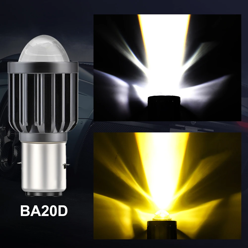 

ANMINGPU 1X H6 LED Motorcycle Headlight Bulbs BA20D COB Chips H4 LED Headlight Hi Low Beam Moto LED Head Lamp 6000K 3000K 12V