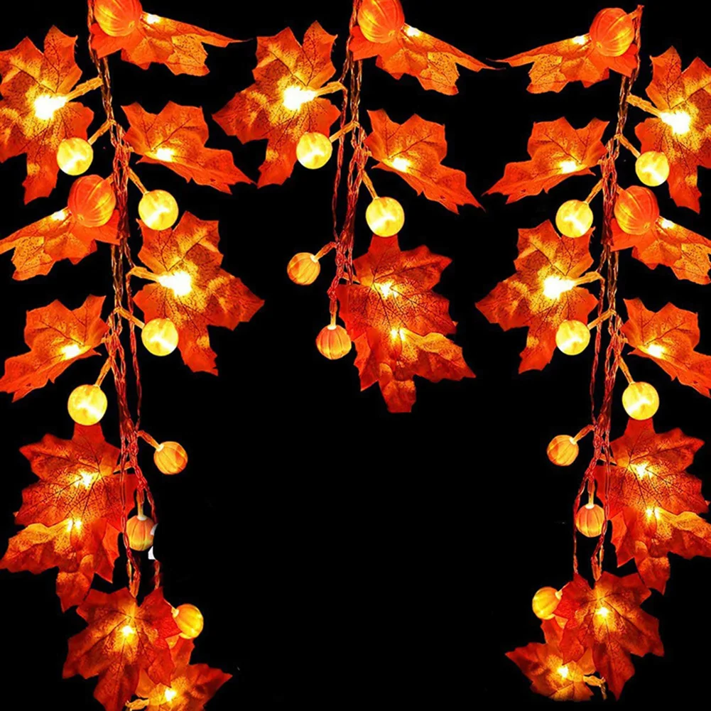 

1.5/3M LED String Lights Maple Leaves Garland Led Fairy Lights for Christmas Decoration Halloween Pumpkin Holiday Wedding Xmas