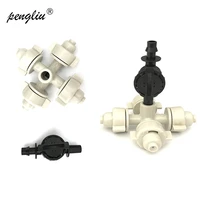 5pcs cross fogger misting sprinkler with 14 barbed anti drip device four ways fog nozzles greenhouse irrigation system it174