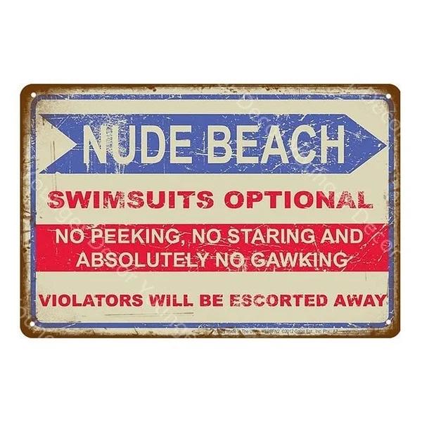 

Surfing Hawaii Metal Poster Nude Beach Tin Signs Vintage Art Wall Decoration Cafe Bar Room Outdoor Decor Ocean Plaque YI-140