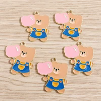 10pcs 2831mm cartoon enamel bear candy charms pendants for necklaces earrings jewelry making diy handmade craft accessories