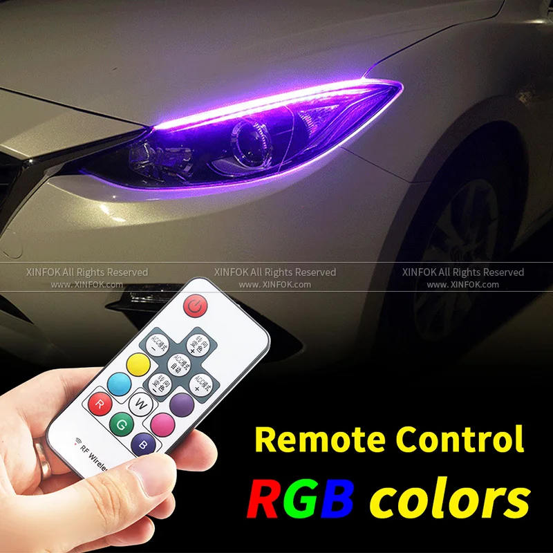 2 шт. Автомобильные светодиодные лампы RGB 12 В 30-60 см | Автомобили и мотоциклы